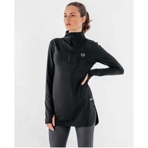 NWT Veil Activewear Spark Half Zip Pullover Shirt Tunic Jacket Women's L Black